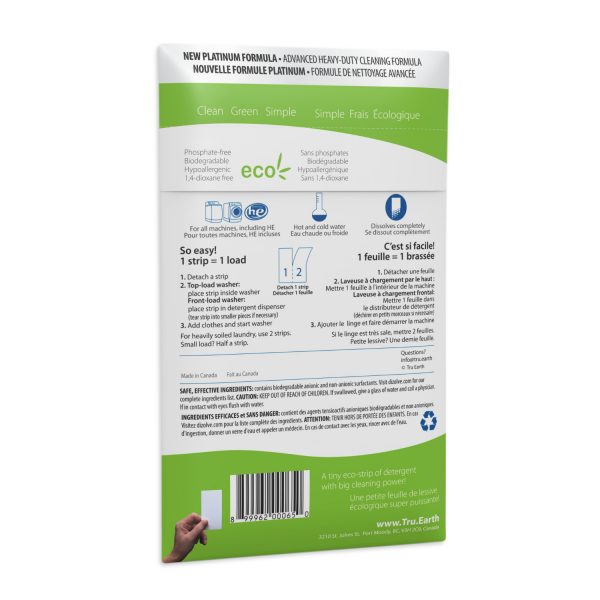 Tru Earth Platinum Eco-strips Laundry Detergent (Fragrance Free) - 32 Load