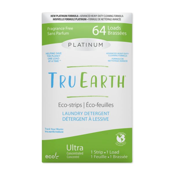 Tru Earth Platinum Eco-strips Laundry Detergent (Fragrance Free) - 64 Load